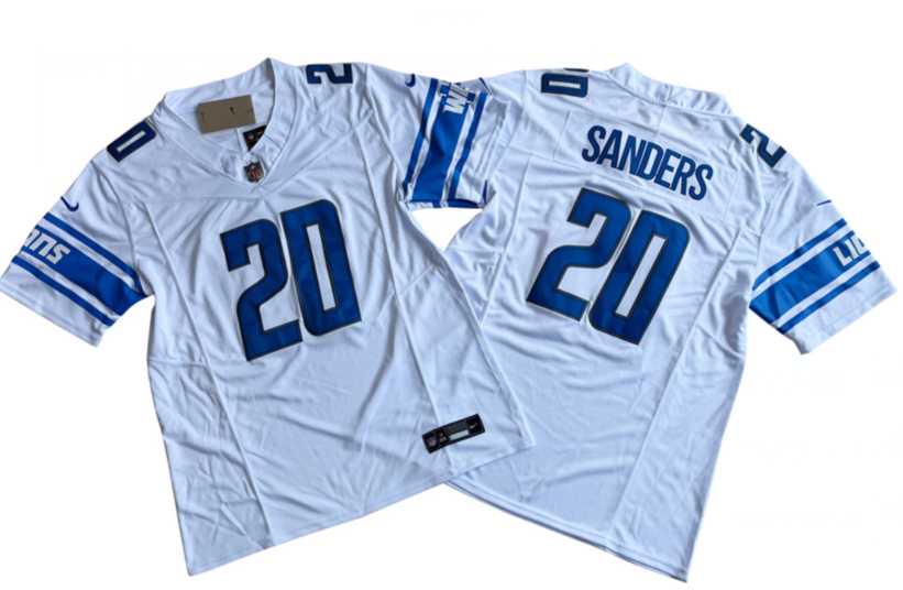 Mens Detroit Lions #20 Barry Sanders White 2023 F.U.S.E. Vapor Untouchable Limited Jersey->->NFL Jersey